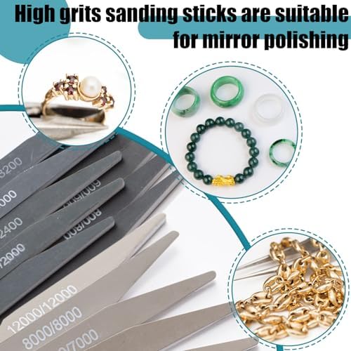 Honoson 20 Pcs Sanding Sticks Model, Low and High Grits, Double Angle Shape