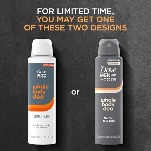 Dove Men Whole Body Deo Deodorant Spray Cedar + Shea Butter, 4 oz