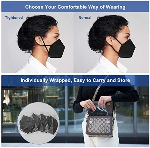 KN95 Face Mask 60 Pack,Individually Wrapped 5-Layer face Masks,Filter Efficiency≥95%