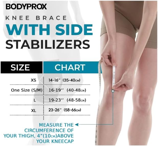 Bodyprox Knee Brace with Side Stabilizers & Patella Gel Pad Support