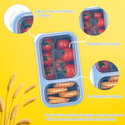 DOSEWART 2-Compartment Reusable Snack Containers with Lids