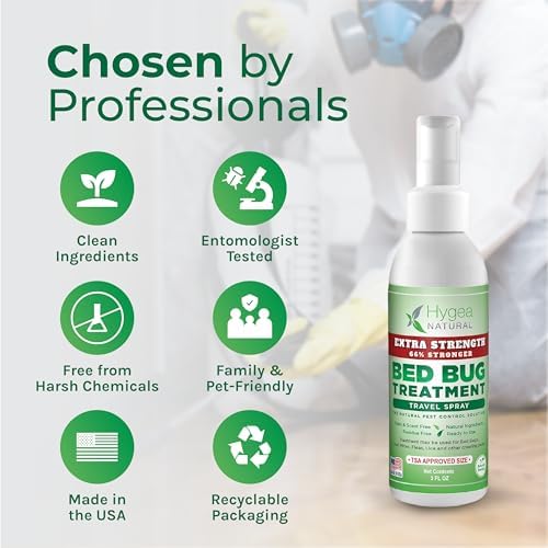 Hygea Natural Extra Strength Bed Bug & Mite Travel Killer Spray TSA 3 oz
