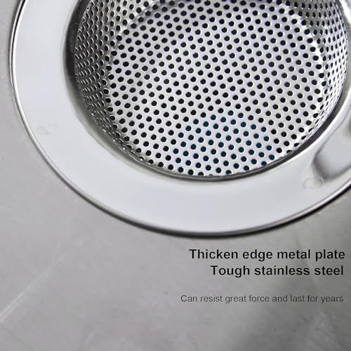 Kitchen Sink Strainer Stainless Steel, LASSHSWA Kitchen Sink Drain Strainer, Sink Strainers for Kitchen Sinks with Large Wide Rim 4.5" Diameter (2 Pack)