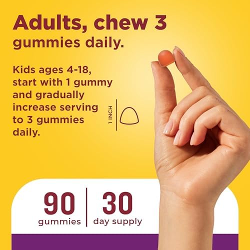 Nature Made Prebiotic Fiber Gummies for Adults and Kids, 90 Gummies