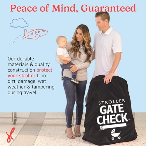 J.L. Childress Gate Check Travel Bag for Single & Double Strollers, Black
