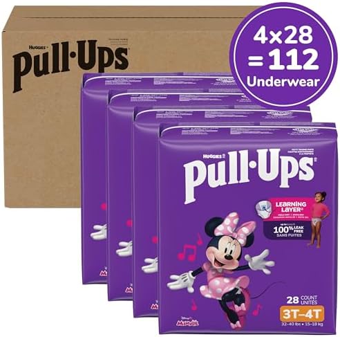 Pull-Ups Girls' Potty Training Pants, Size 3T-4T, 112 Count