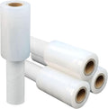 Stretch Film 4" × 500 ft, Shrink Wrap Rolls with Handle, 80 Gauge