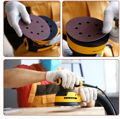 YNZDRWA 70 PCS 5 Inch 8-Hole Sanding Discs, 9 Mixed Grits