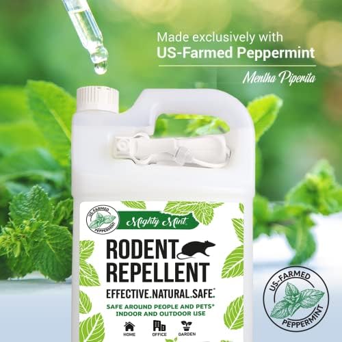 Mighty Mint Peppermint Oil Rodent Repellent Spray, 1 Gallon (128 oz)