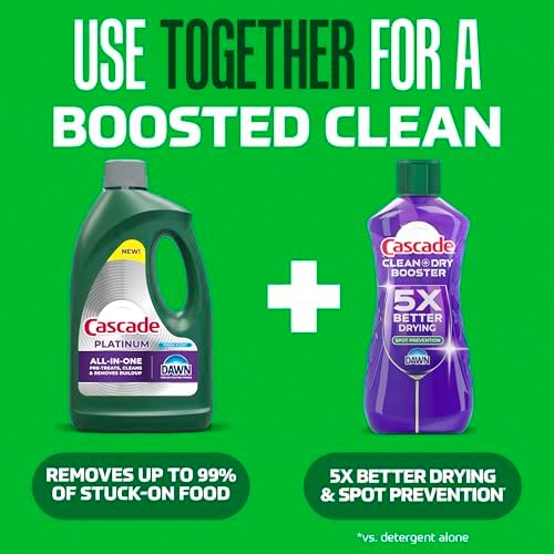 Cascade Platinum Dishwasher Liquid Gel, Dish Soap for Dishwasher With the Grease Fighting Power of Dawn, Fresh Scent, 75oz (Pack of 1)