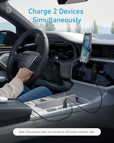 Anker 30W 2-Port PowerIQ 3.0 USB C iPhone Car Charger, Type-C Car Adapter
