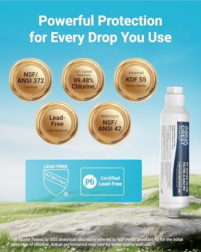 AQUA CREST RV Inline Water Filter, Garden Hose & Camper Water Filter