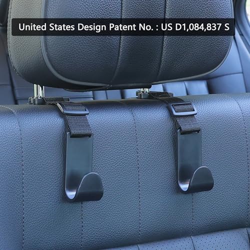 Amooca 4 Pack Anti-drop Headrest Hooks Adjustable Car Seat Organizer