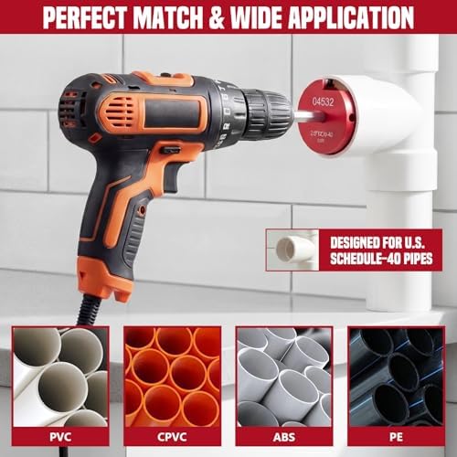 6Pcs PVC Pipe Reamer Kit, Durable Aluminum PVC Fitting Saver