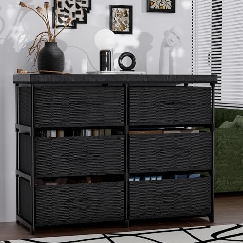PPN 6 Drawer Fabric Dresser Storage Tower for Bedroom Entryway Dorm Closet