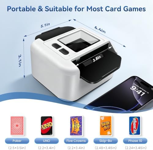 Automatic Card Shuffler, Card Shuffler Machine for 1-2 Decks