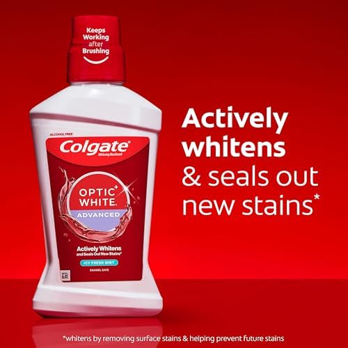 Colgate Optic White Teeth Whitening Mouthwash, ICY Fresh Mint, 3 Pk, 32 oz