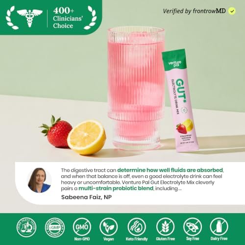 Venture Pal Sugar Free Hydration Packets + Gut Health Electrolytes Powder