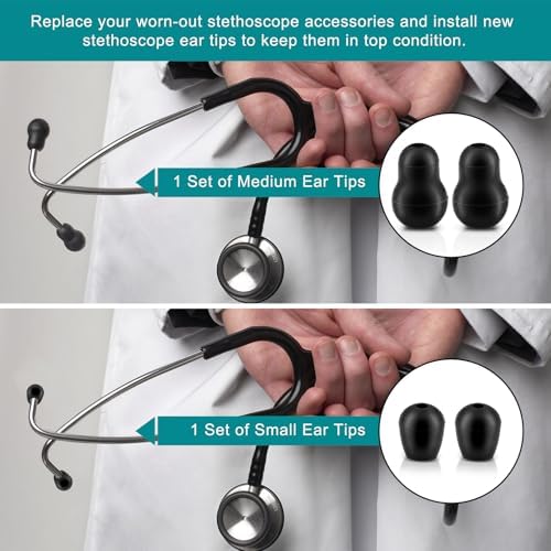 Stethoscope Ear Tips Replacement for Littmann Stethoscopes, Small/Medium