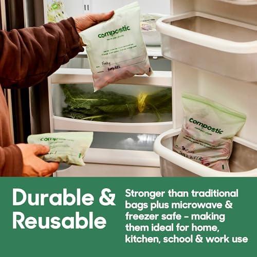Compostic Compostable Sandwich, Snack, Gallon, Quart Bags Variety, 145 Ct