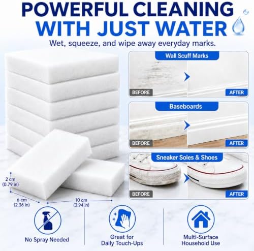 100 Pack Melamine Foam Magic Eraser Sponges for Multi - Surface Use