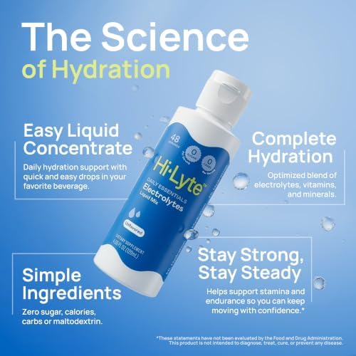 Hi-Lyte Electrolytes for Fasting, Immune Support and Rapid Hydration | 48 Servings | NO Calories NO Sugar | 20%+ More Potassium, Magnesium & Zinc