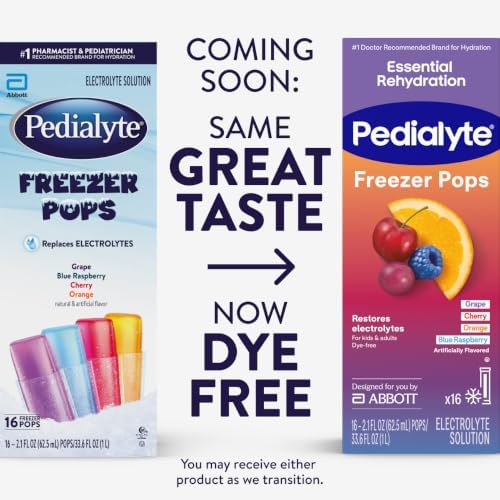 Pedialyte Electrolyte Solution Freezer Pops, Hydration Variety Pack