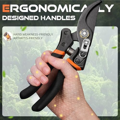 DECERK® 8.5" Professional Pruning Shears, Effortlessly Prunes 3/4" Branches