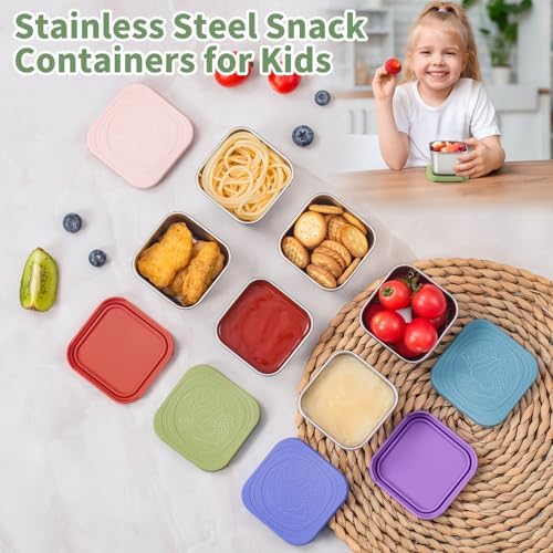 6 Oz Snack Containers with Lids for Kids - 6 Pack Lunch Box Accessories