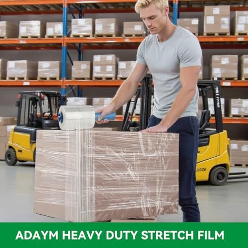 Plastic Stretch Film Shrink Wrap Roll for Moving, 5" x 1200' 12 Rolls