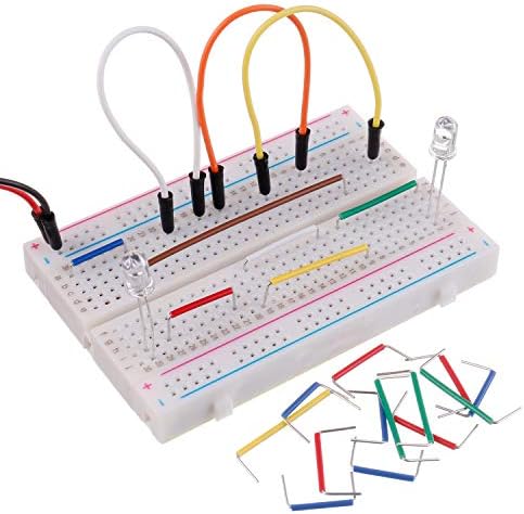 BOJACK 3 Values 130 Pcs Solderless Breadboard 4 Pcs 830 Tie Points & 400 Tie Points & 126 Pcs Flexible Breadboard Jumper Wires