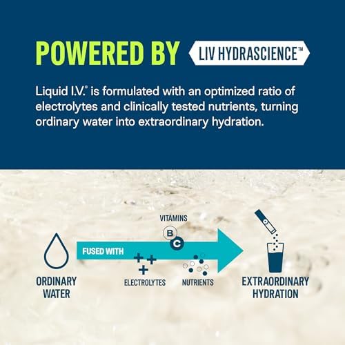 Liquid I.V. Hydration + Energy Electrolytes, BlackBerry Peach, 14 Count