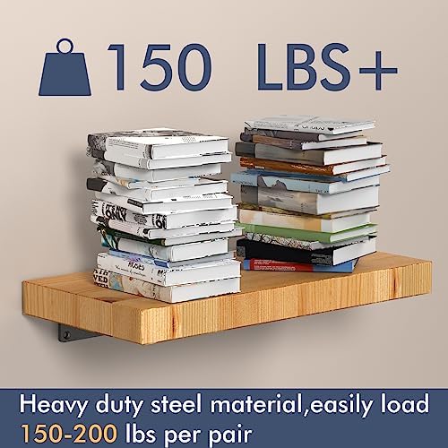 Starunder 6 Inch Floating Shelf Brackets,6 Pack L‑Shape Shelf Supports