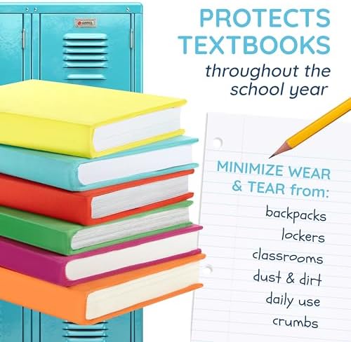 Blue Summit Supplies 6 Stretchable Book Covers, Fabric, Assorted Colors