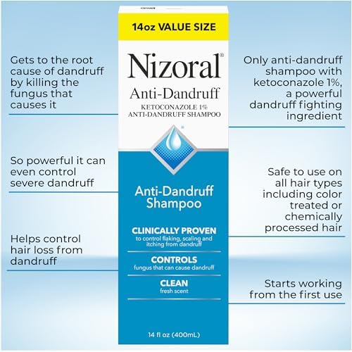 Nizoral Anti-Dandruff Shampoo with 1% Ketoconazole, Fresh Scent, 14 Fl Oz