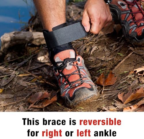 ACE Deluxe Ankle Stabilizer, Adjustable, Black, 1/Pack