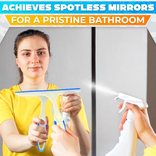 4 Pcs Hand Squeegee for Shower Glass, 9.45 in Silicone Blade