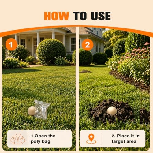 Mole Repellent, Gopher Repellent for Lawn, Groundhog Deterrent-12P