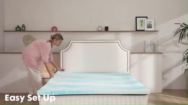 OLIXIS 2 Inch Twin Cooling Gel Infused Memory Foam Mattress Topper, Bed Pad