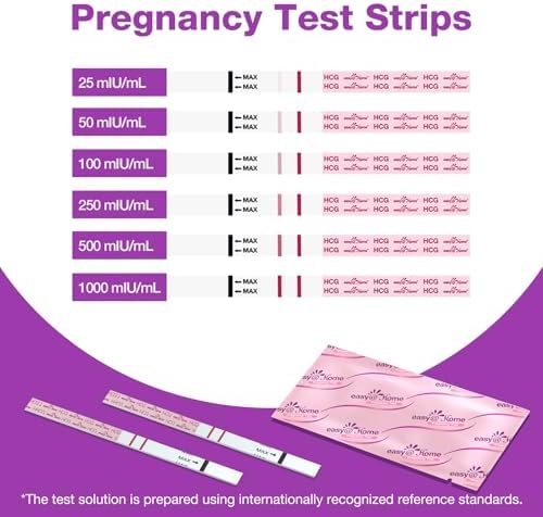 easy@Home Pregnancy Test Strips 40 Pack with Urine Cups