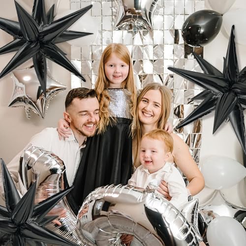 Star Balloons 60Pcs Black Balloons Foil Black Birthday Decorations