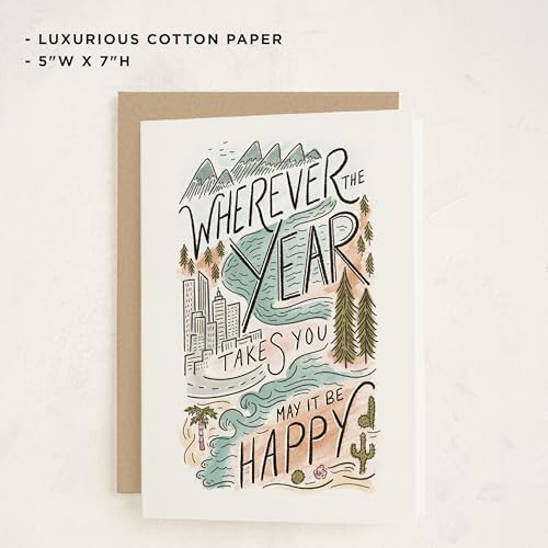 Minted | Birthday Greeting Card, 5x7 w/Envelope | Where the Year Leads