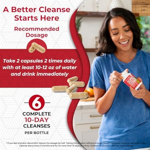 Health Plus Super Colon Cleanse Detox Capsules, 60 Day Supply, 240 Ct