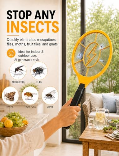 Electric Fly Swatter, 2 Pack, Handheld Bug Zapper Racket