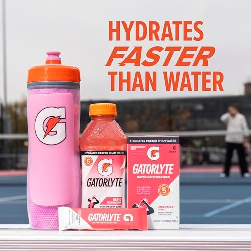 Gatorlyte Rapid Rehydration Electrolyte Beverage, Variety Pack, Lower Sugar, Specialized Blend of 5 Electrolytes, No Artificial Sweeteners or Flavors, 18 pack, 1 pack mixes with 16.9oz (500ml) water