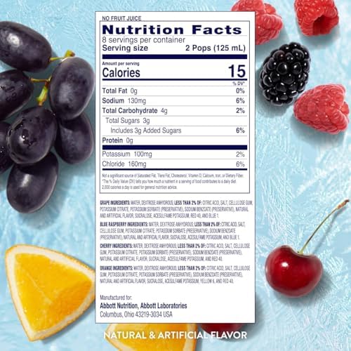 Pedialyte Electrolyte Solution Freezer Pops, Hydration Variety Pack