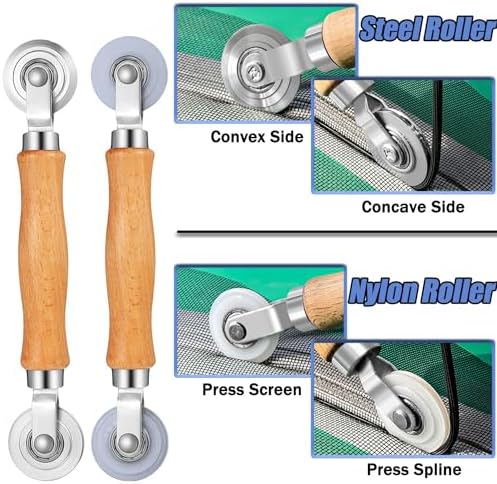 King&Charles Window Screen Replacement, 6in1 Window Screen Door Repair Kit