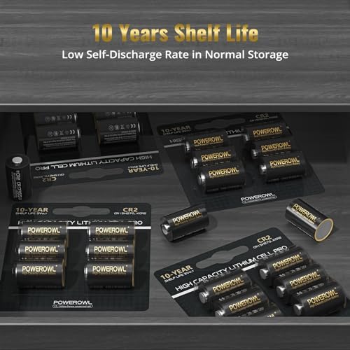 POWEROWL CR2 3V Lithium Battery, 6 Pack High Capacity CR15h270 CR 2 C2 3 Volt Batteries Cell, Long Lasting Power