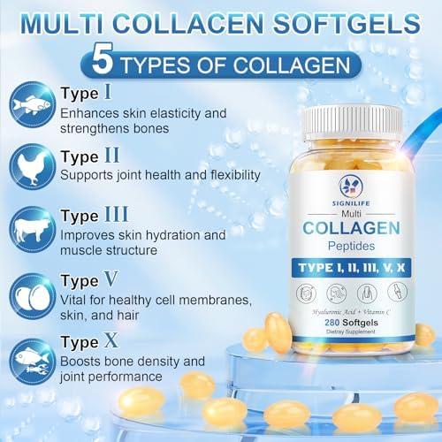 Multi Collagen Peptides for Women & Men-Type I, II, III, V, X