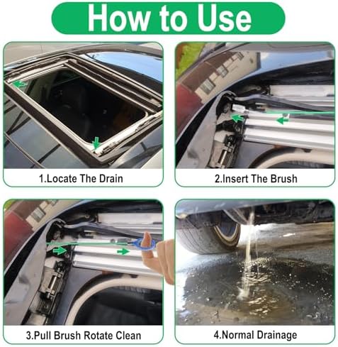 Auto Sunroof Drain Cleaning Tool, 120 Inch Flexible Tube Cleaning Brush